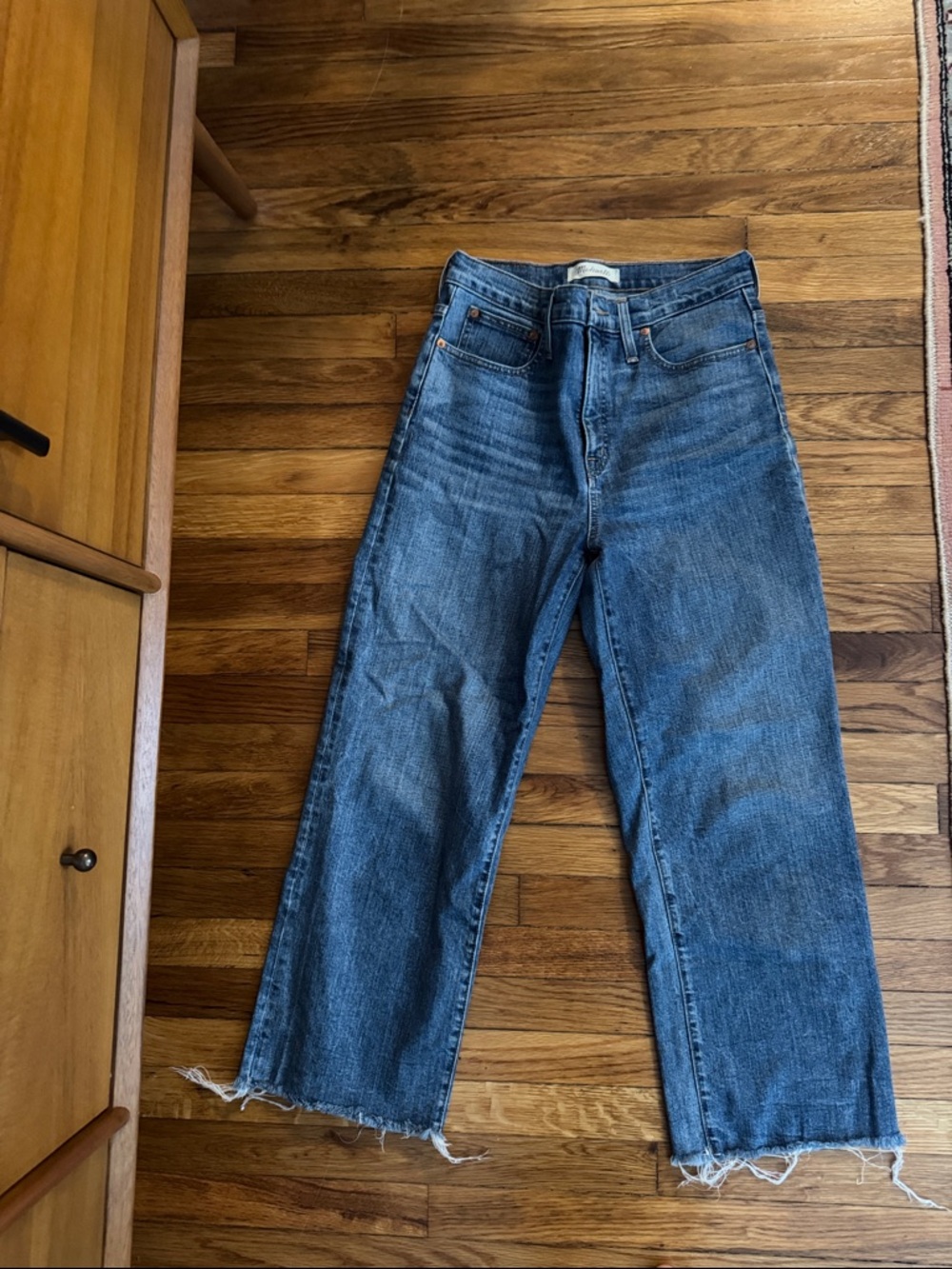 Madewell slim wide leg crop jeans